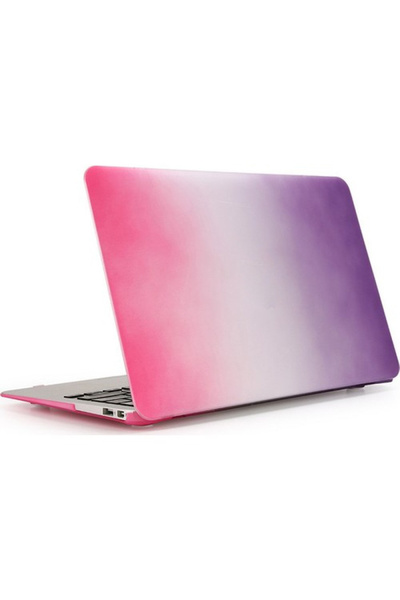 otovoo Macbook Air 11 - 11.6 'inç A1370 - A1465 2in1 Gökkuşağı Desenli Mat Doku Kılıf