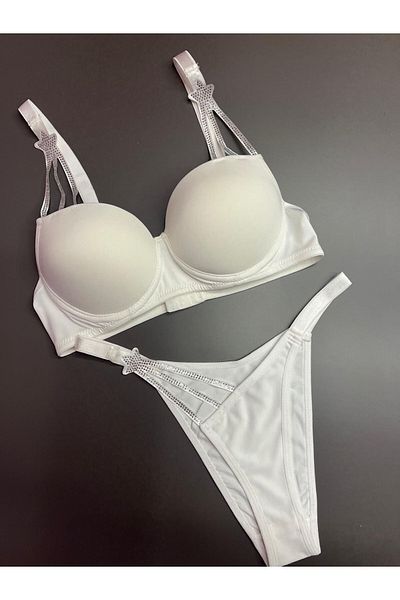 SATTENS Costum de sutien cu susținere cu trei pietre Chic Saving Basic B Cup Push Up Design