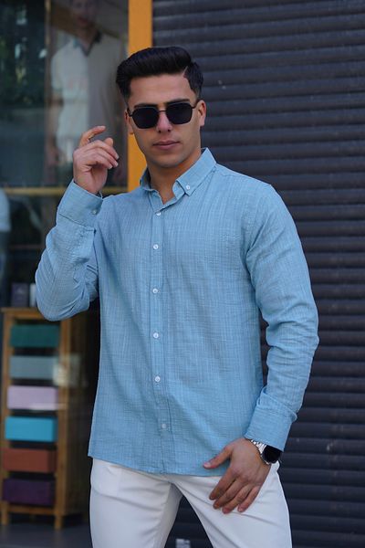 JACK CAPRİO Cămașă de vară pentru bărbați, 100% bumbac, cu nasturi, de înaltă calitate