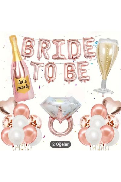 DÜVENCİ TİCARET Bachelor Rose Gold Bride to Be Balloon Celebration Party Set