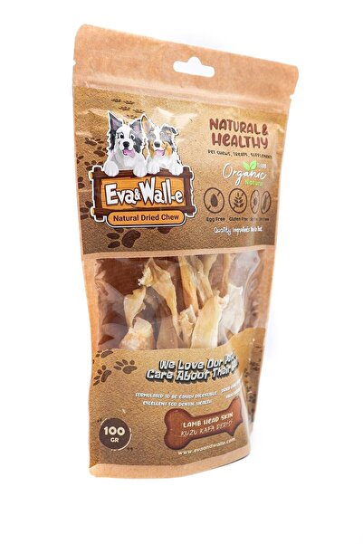 Eva & Wall-e Köpek Ödülü Kurutulmuş Kuzu Kafa Derisi | Doğal Köpek Çiğneme Kemiği | Küçük Irklar Için Ideal