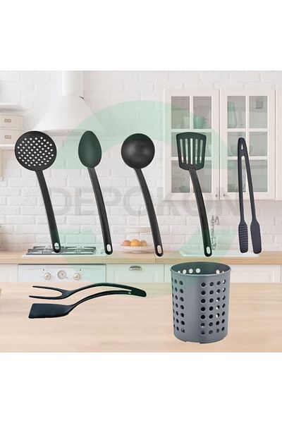 DEPOKON Set of 7 Fireproof Non-Stick Teflon Serving Set