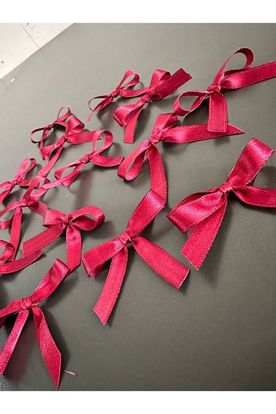 edalle 25 Pieces Burgundy Satin Bow 10mm