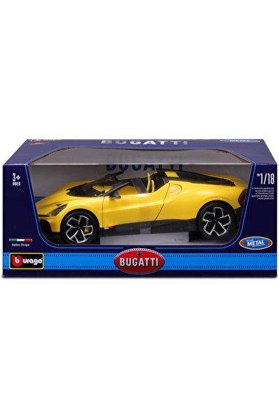 BBURAGO 3B Bugatti 1/18 Yellow Model Araba