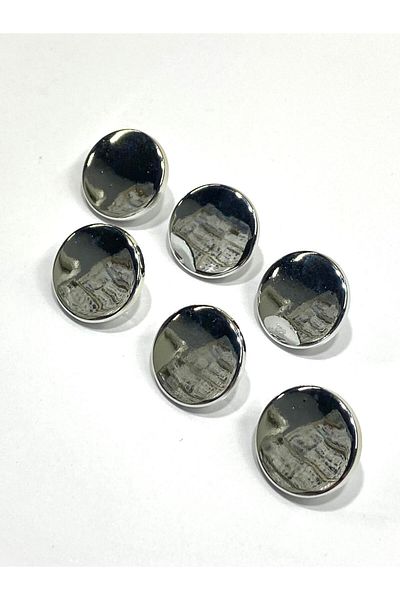 karantuhafiye Cardigan Vest Button / Metallized (Plastic) Plain Model / Silver 1.8 cm