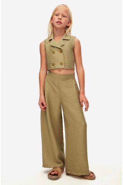 nk kids طقم بناتي مكون من قطعتين من سترة فضفاضة ذات ملمس ناعم