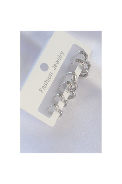 Skygo Brass Silver Color Heart Model Earring Set - Tj-Bkp8993