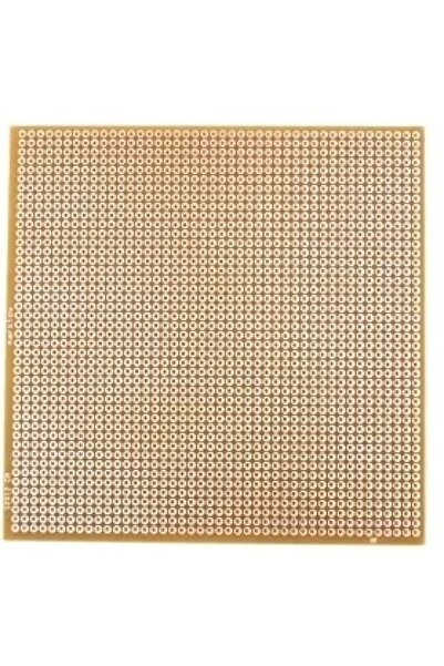 İthal 100x100mm Delikli Bakır Plaket Tek Taraflı Devre Kartı 10x10cm