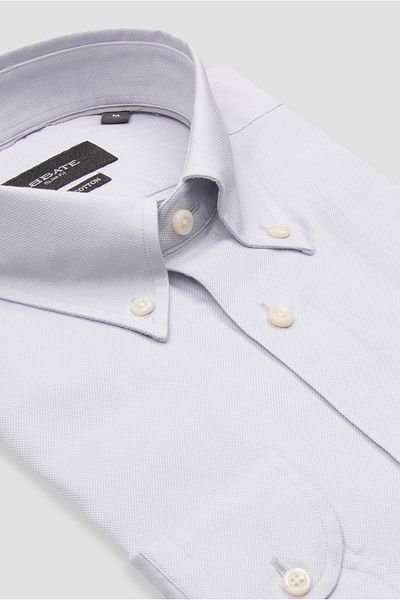 Abbate Carlo Oxford Cotton Slim Fit Collar Gray Button Collar Men's Shirt