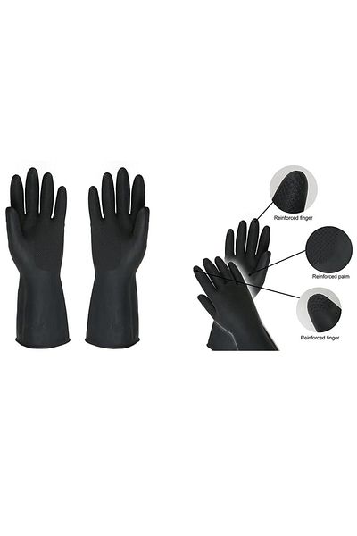 Generic 60g Protective Plastic Work Gloves - Slip, Oil, Abrasion, and Acid Resistant - 30cm Length