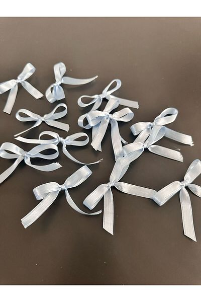 edalle 25 bucăți fundite albastre din satin 10 mm