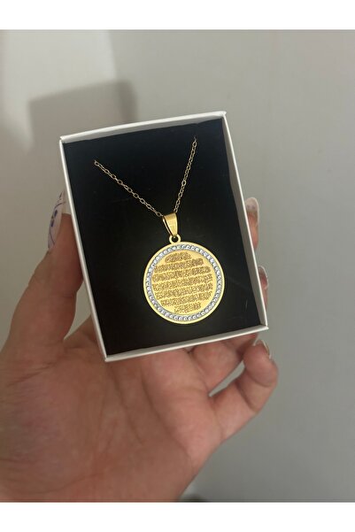 SERENİTY AKSESUAR ÇELİK AYETEL KÜRSİ DUASI YAZILI ARKASINA İSİM YAZILIR ZİRKO...