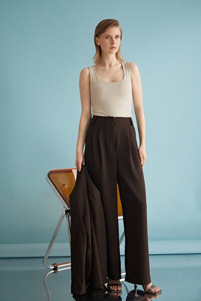 Nurs Palazzo Pantolon Kahverengi