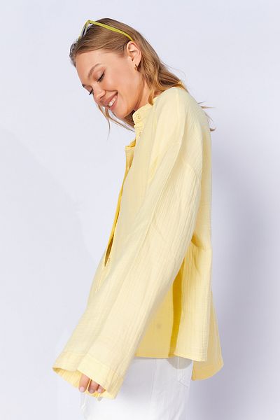 Manche Women's Yellow Shirt with Loose Sleeves