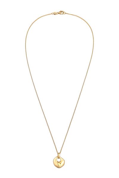 ELLI Necklace Ladies Disc Pendant Design In 925 Sterling Silver Gold Plated