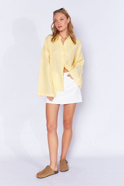 Manche Women's Yellow Shirt with Loose Sleeves