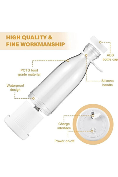 AVİGO Taşınabilir Mini Şarjlı Blender Kablosuz Şarjlı Mikser Smoothie - Milkshake Shaker 380ml