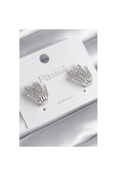 Skygo Brass Silver Color Zircon Stone Women's Earrings - TJ-BKP8528