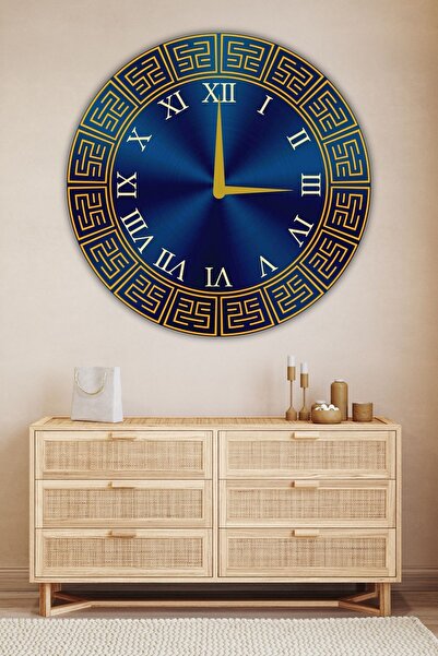 Nod Büyük Boy Ahşap Dekoratif Duvar Saati Ev Salon için Yuvarlak Modern Sessi...