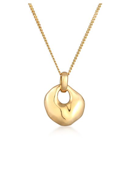 ELLI Necklace Ladies Disc Pendant Design In 925 Sterling Silver Gold Plated