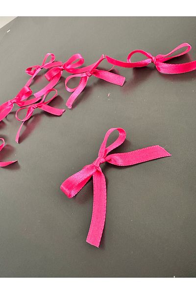 edalle 25 Pieces Fuchsia Satin Bow 10mm