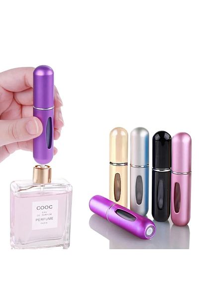 Class 3 Pieces Portable Refillable Pocket Perfume Bottle Silver - Dark Blue - Black Combination