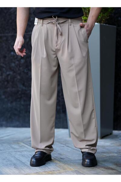 MODA Широкі штани з плісированою тканиною-1767