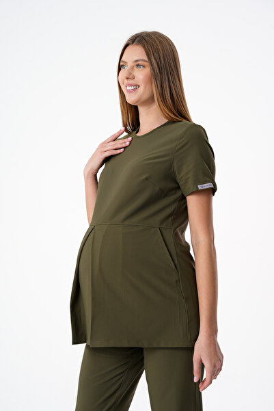 almesta Berry Hamile Üst Forma Kısa Kol Scrubs