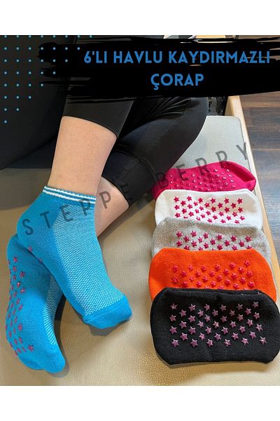 STEPPE BERRY Set of 6 Pilates Yoga Women's Socks