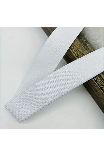 ŞENEL DAR DOKUMA 5,5cm White Color Woven Elastic-Waist Leg Skirt Flat Elastic-Elastic Band / 10m