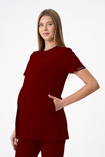 almesta Berry Hamile Üst Forma Kısa Kol Scrubs