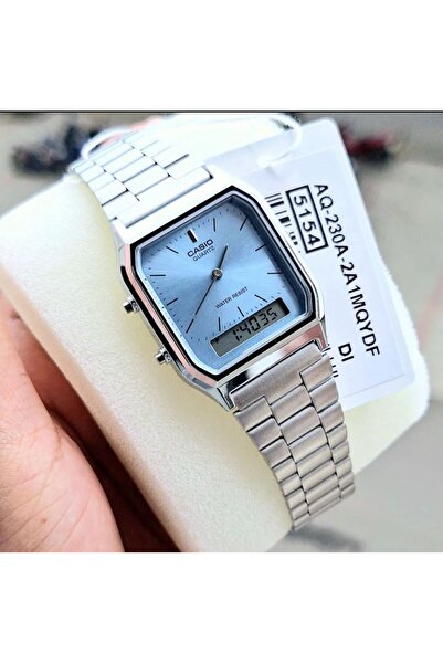 Casio Casio Unisex Analog Quartz Watch with Stainless Steel Strap AQ-230A-2A1MQY Blue Dial