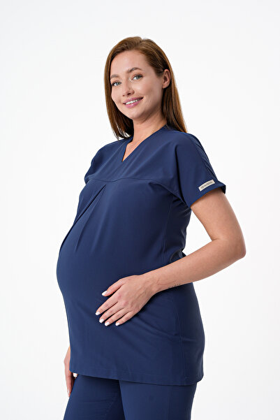 almesta Bloom Hamile Üst Forma Kısa Kol Scrubs