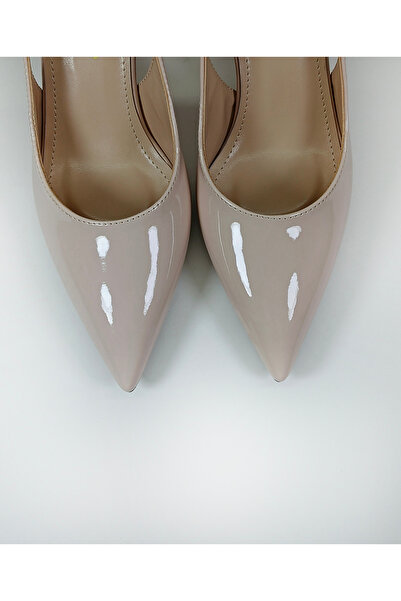 Everest Kadın Bej Rugan Stiletto Topuklu Ayakkabı Topuk Boyu 7cm