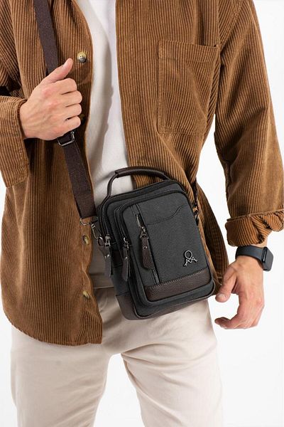 Baginn Ανδρική τσάντα Messenger από καμβά ύφασμα Τσάντα ώμου 20*12 εκ. Τσάντα ώμου με χιαστί λουράκι Mega Bag
