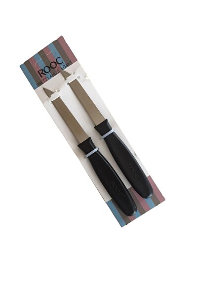 Rooc 2'li Meyve Sebze Bıçak Seti & Siyah-17 cm