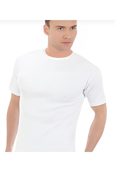 Ceylanoğlu 6 Lı Paket Beyaz Erkek Penye Süprem Sıfır Yaka Kısa Kol Atlet-05