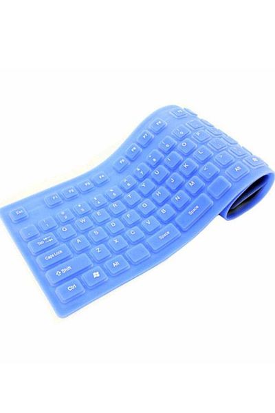 Generic FLEXIBLE SILICONE KEYBOARD 109 KEYS - BLUE