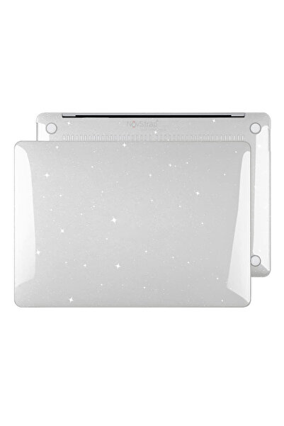 NovStrap Apple Macbook Air 15 Inç A2941 A3114 A3241 M2 M3 M4 Ile Uyumlu Kristal Parlak Simli Kılıf Sert