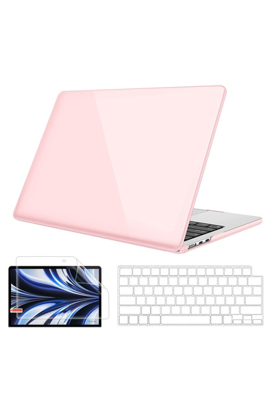 NovStrap حافظة متوافقة مع Apple Macbook Air 13.6 بوصة A2681 A3113 A3240 M2 M3 M4 حافظة لوحة مفاتيح لامعة وشفافة