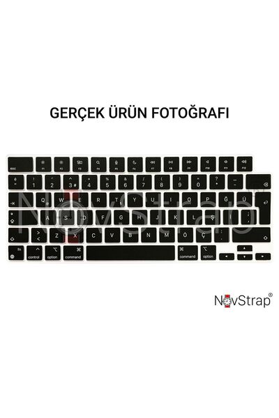 NovStrap Apple Macbook Air 15 Inç A2941 A3114 A3241 M2 M3 M4 Uyumlu Mat Buzlu Kılıf Siyah Klavye Kılıfı Film