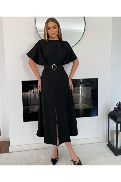 LİBAS Anjeli midi šaty s detailem pásku v pase