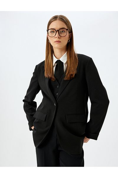 Koton Black Women's Blazer Jacket