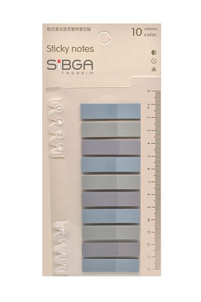 sibga tasarım Transparent Colored Post-It Note Paper - 200 Sheets Bookmark Sticker