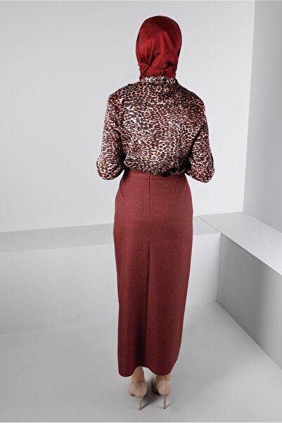 Alvina Yandan Slit Belt Detail Skirt 60328