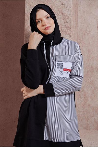 Alvina 44618 Model Hooded Tracksuit Tunic
