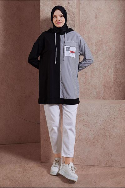 Alvina 44618 Model Hooded Tracksuit Tunic