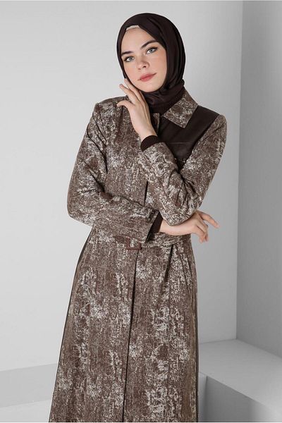 Alvina PATTERNED BELTED TRENCH COAT 10813-1