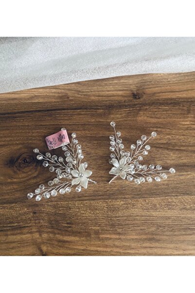 ASİMEL TASARIM Saç Aksesuarı 2 Adet Gelin Tacı Düğün Kına Nikah Nişan Mezuniyet