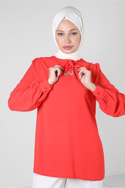 Alvina بلوزة حجرية بتفاصيل زهور 43575